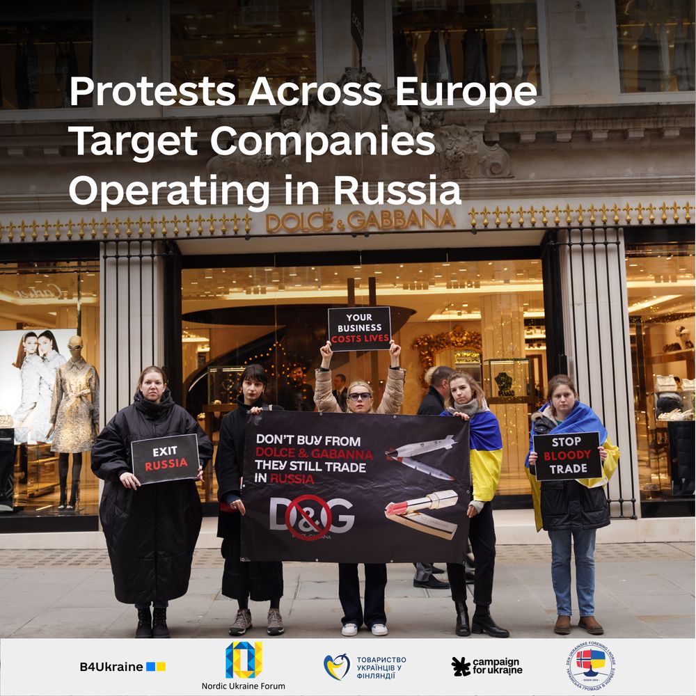 Protests Across Europe Target Western Companies Operating in Russia
