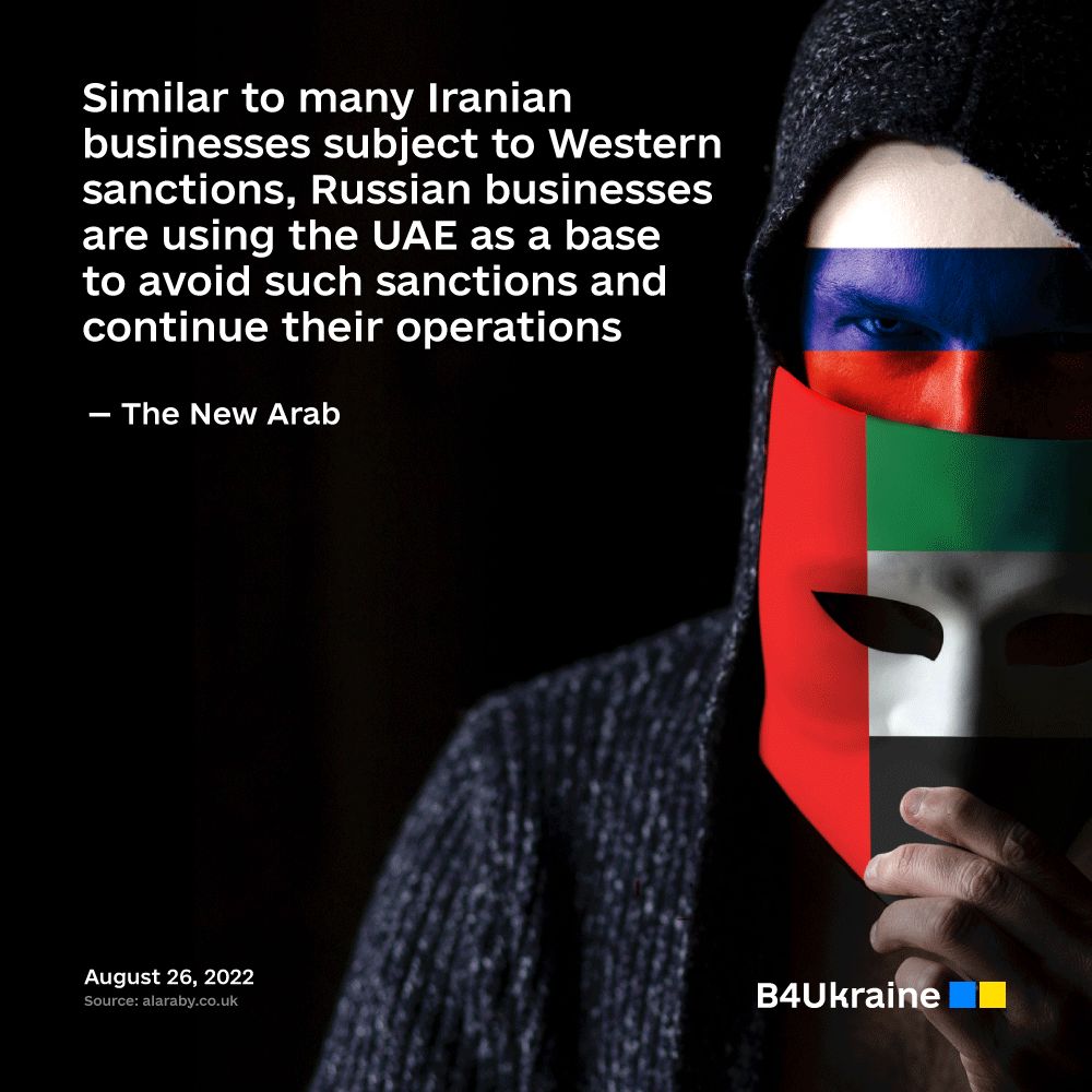 When dealing with a company from UAE, be wary that it actually might be a sanctioned Russian company in disguise