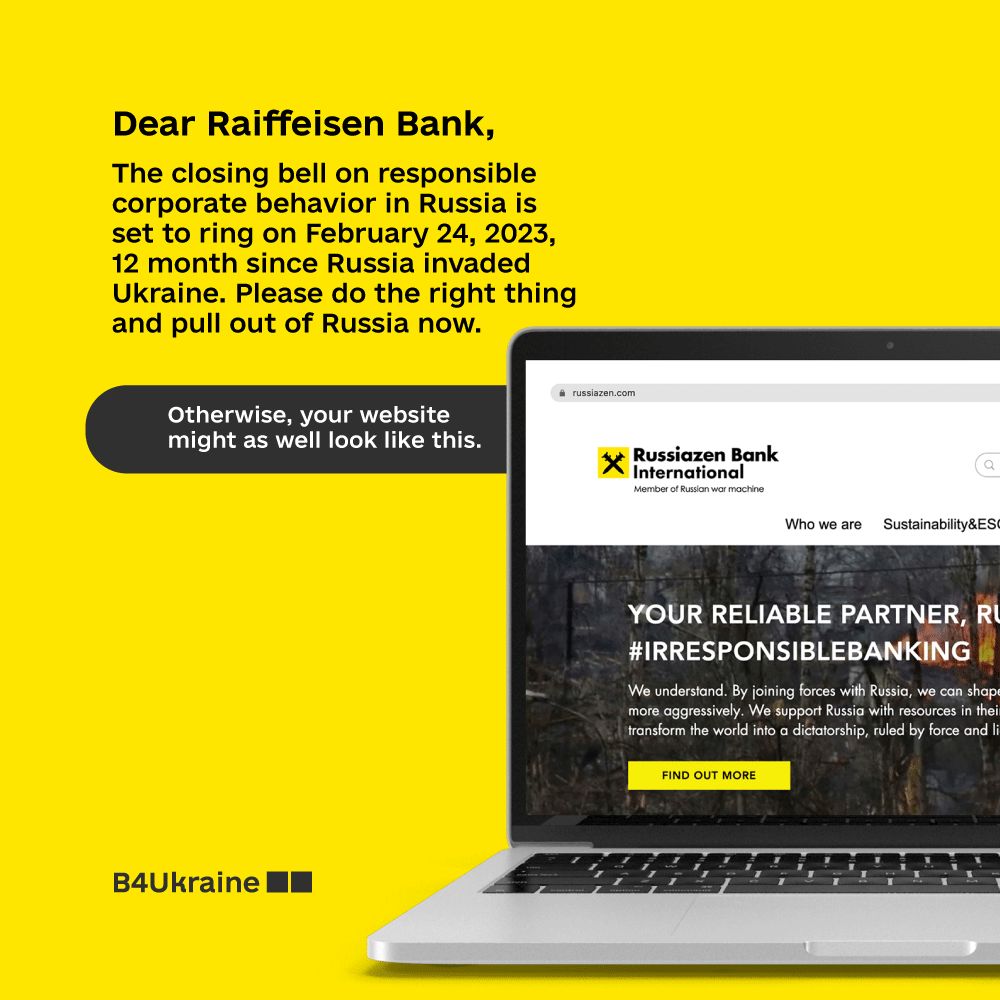 Irresponsible banking: By Staying in Russia, Raiffeisen Bank Risks Slipping from Compliance to Complicity