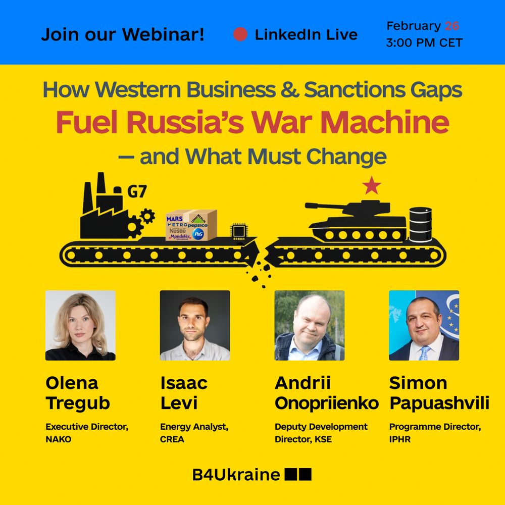Webinar: How Western Business and Sanctions Gaps Fuel Russia’s War Machine — and What Must Change