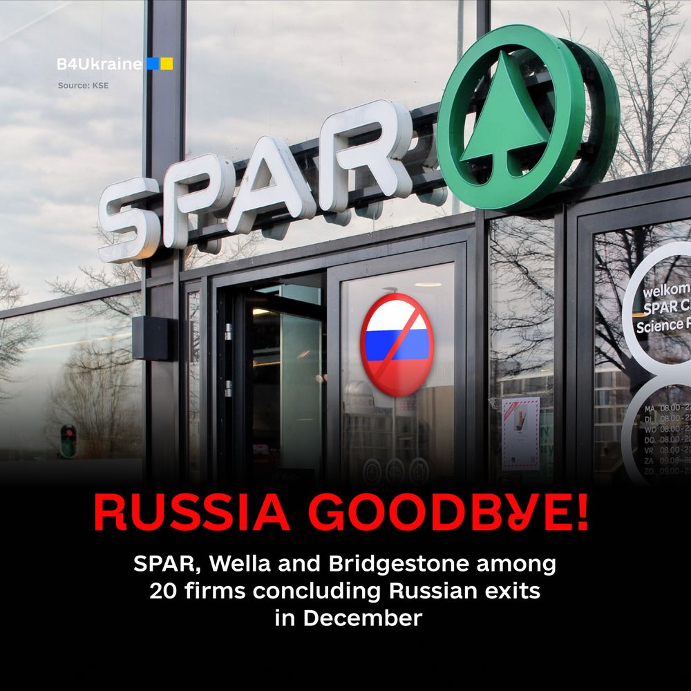 SPAR, Wella and Bridgestone among 20 firms concluding Russian exits in December