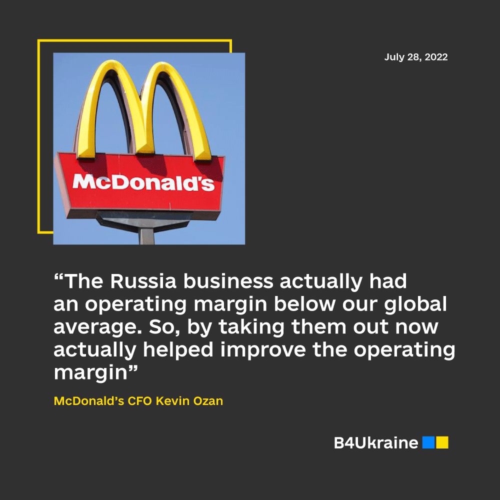 Exiting Russia helped McDonald’s to improve its operating margin