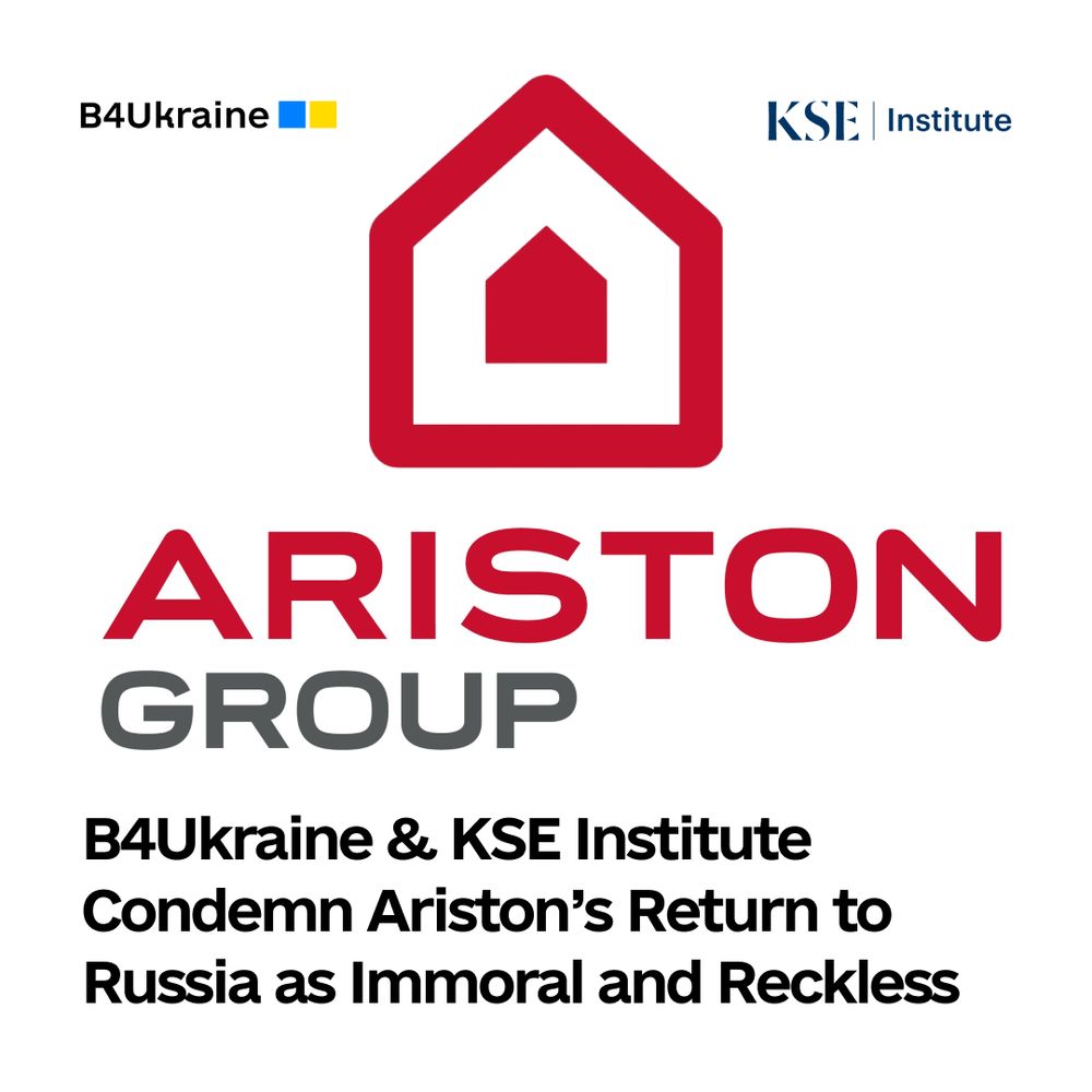 KSE Institute and B4Ukraine Condemn Ariston’s Return to Russia as Immoral and Reckless