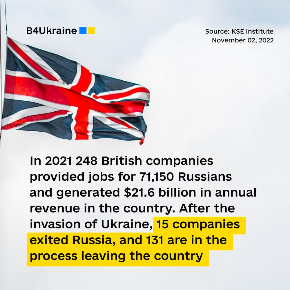 In a long range of countries with businesses still eager to work with Russia, the UK is a bright and rare example of commitment to support Ukraine