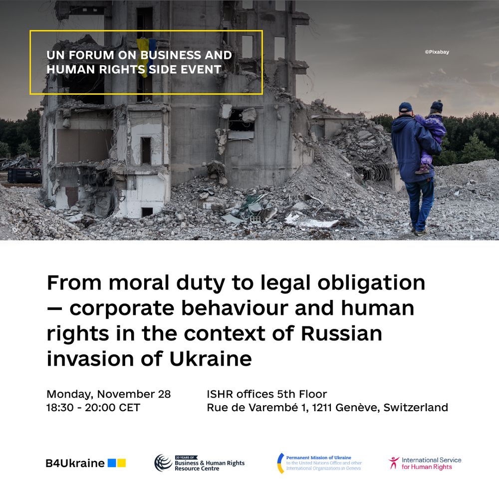 Join “From Moral Duty To Legal Obligation” UN Forum on Business and Human Rights Side Event