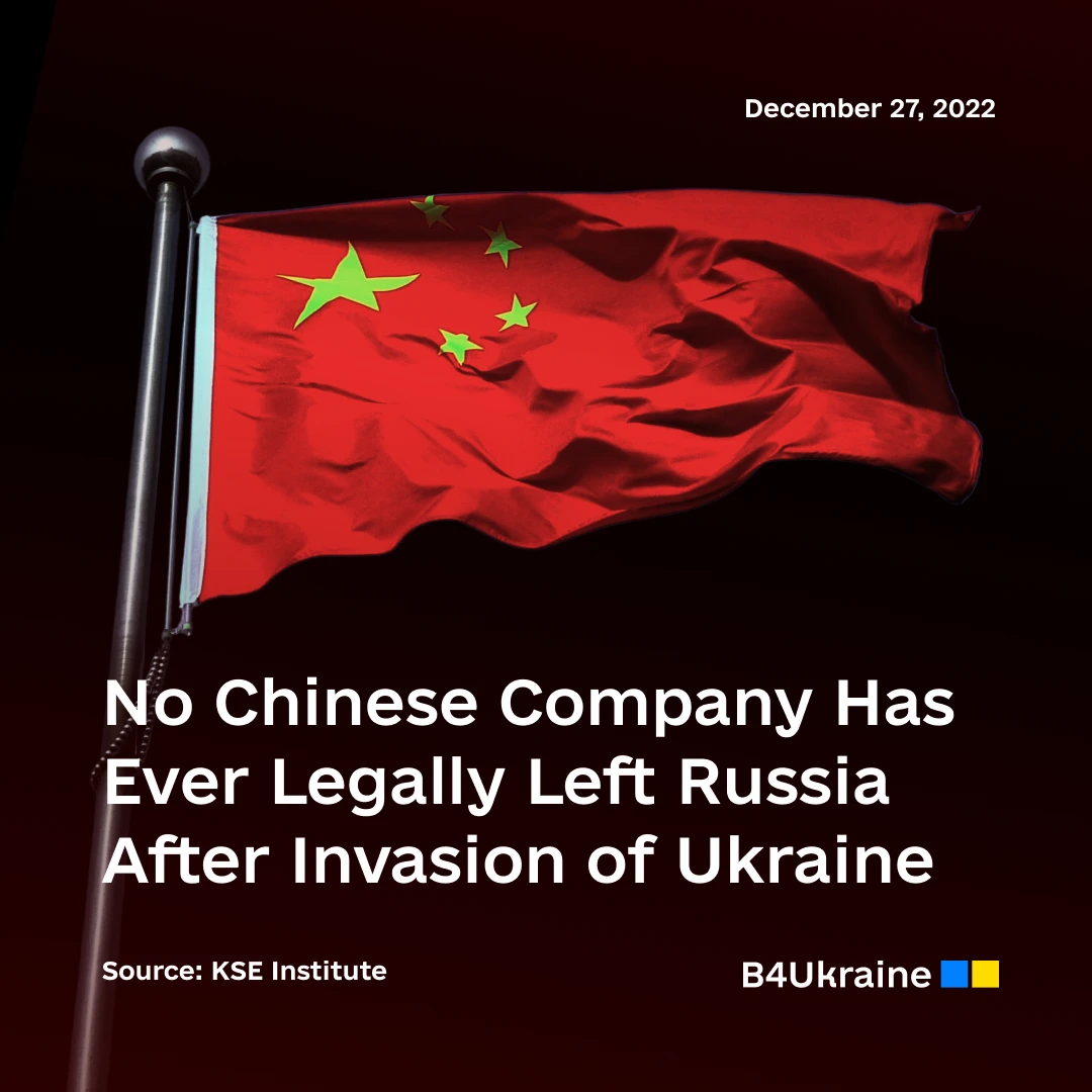 No Chinese Company Has Ever Legally Left Russia After Invasion of Ukraine