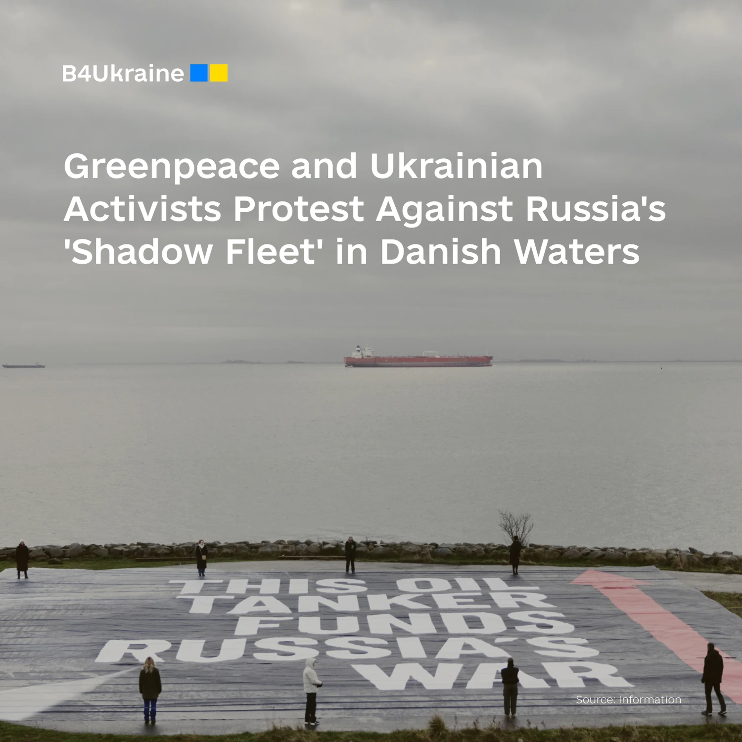 Greenpeace and Ukrainian Activists Protest Against Russia's 'Shadow Fleet' in Danish Waters