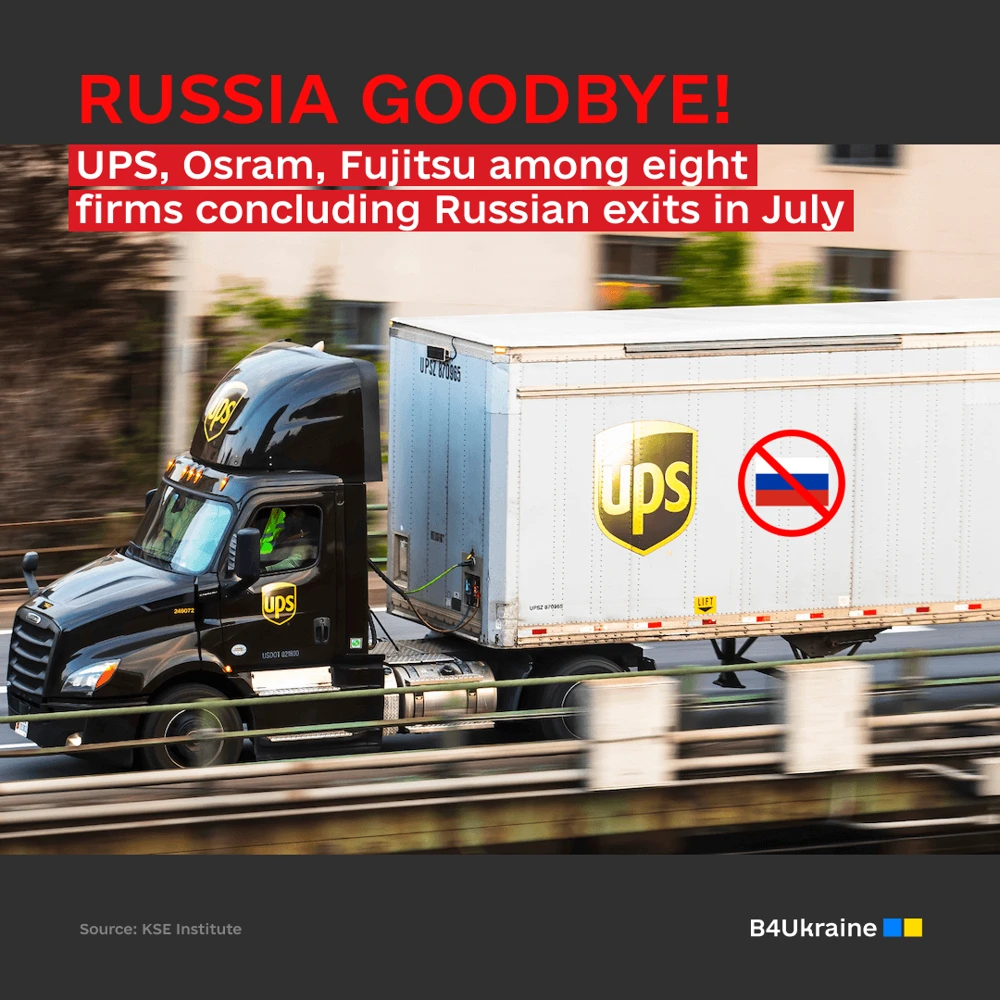 UPS, Osram, Fujitsu among eight firms concluding Russian exits in July