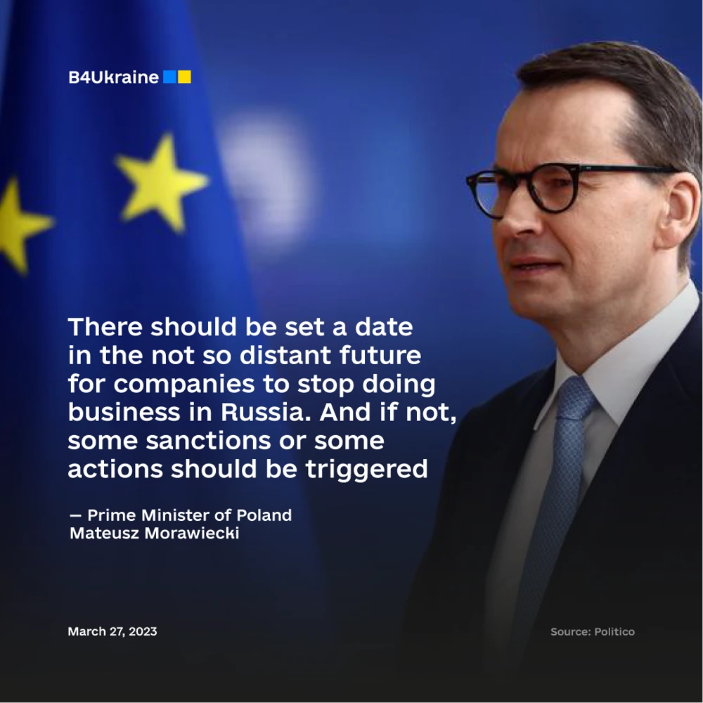 Polish Prime Minister demands deadline for firms to leave Russia