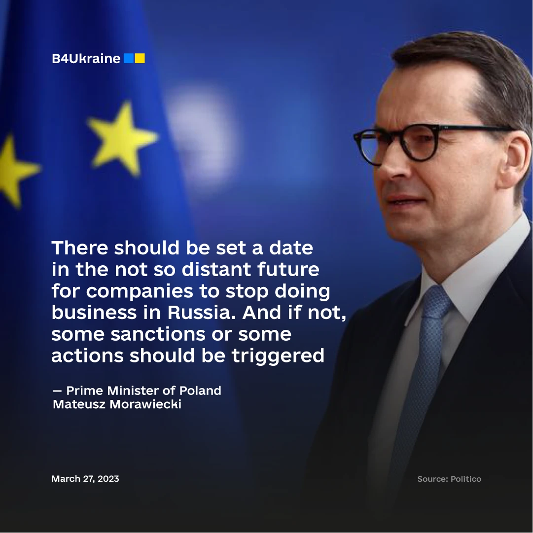 Polish Prime Minister demands deadline for firms to leave Russia