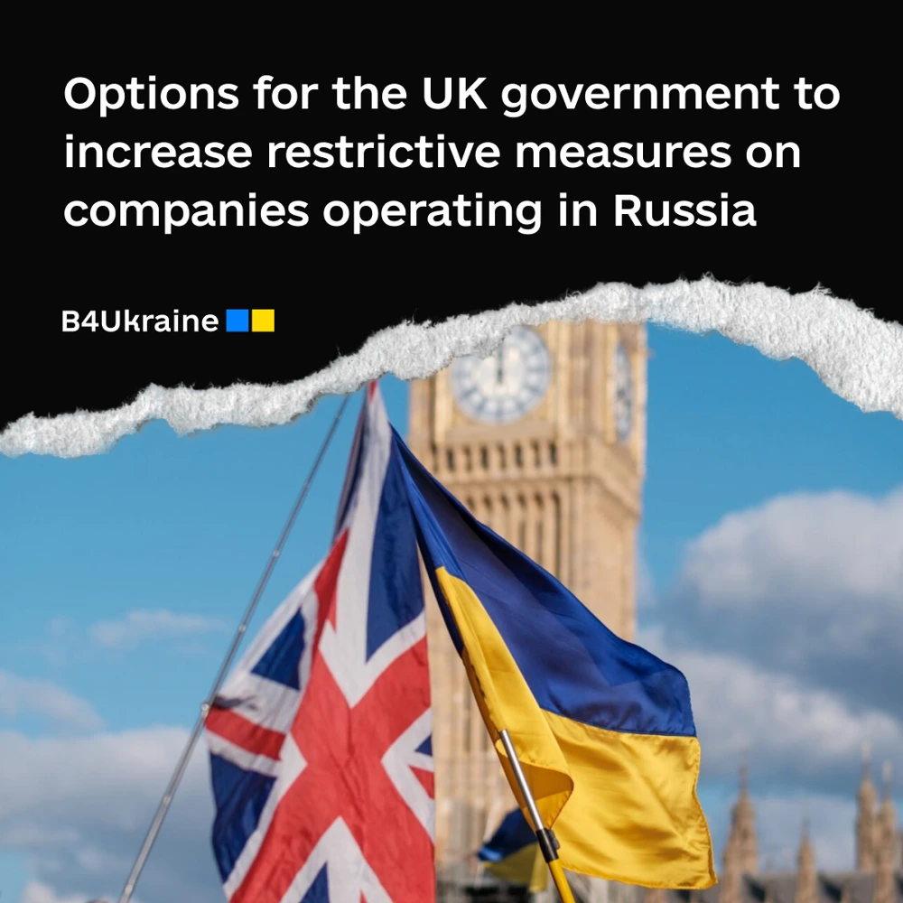 Options for the UK government to increase restrictive measures on companies operating in Russia